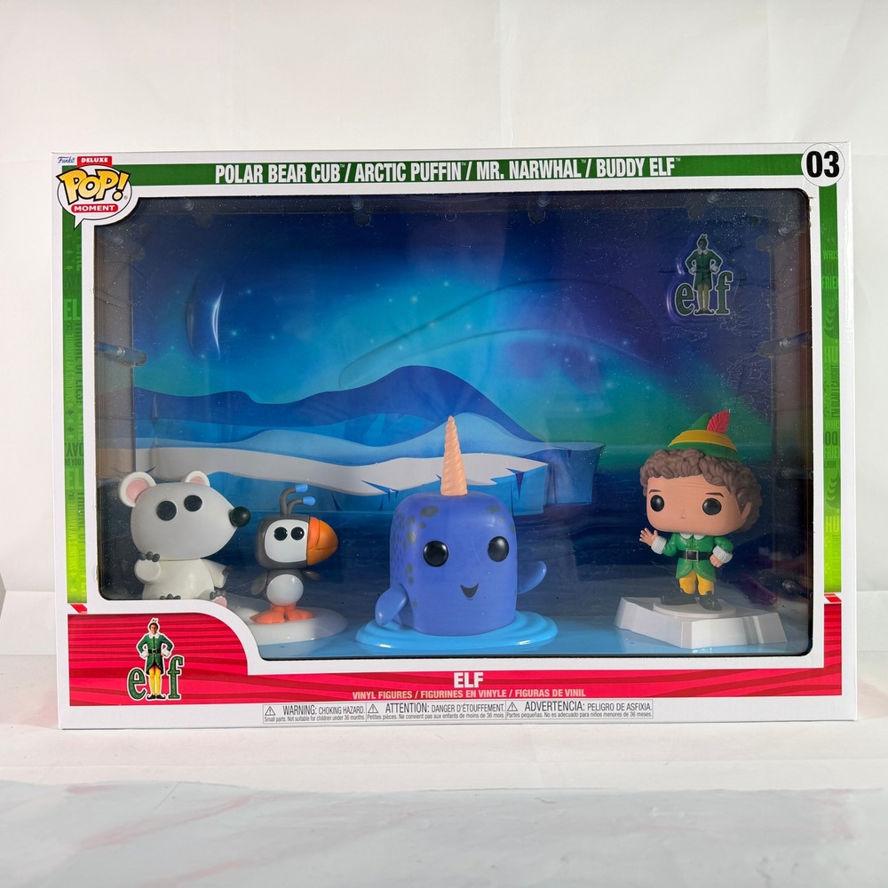 Funko Pop Deluxe Moment Elf 03 Buddy Mr Narwhal Polar Bear Puffin Damaged Box